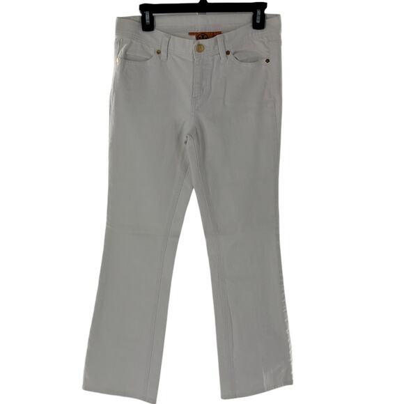 Tory Burch White Classic Bootcut Tory Jeans - Picture 2 of 10